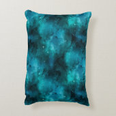 ティール（緑がかった色）銀河系シリーズデザイン7 アクセントクッション (裏面(縦))