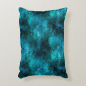 ティール（緑がかった色）銀河系シリーズデザイン7 アクセントクッション (正面(垂直))