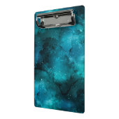 ティール（緑がかった色）銀河系シリーズデザイン7 ミニクリップボード (アングル2)