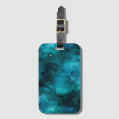 ティール（緑がかった色）銀河系シリーズデザイン7 ラゲッジタグ (正面縦)