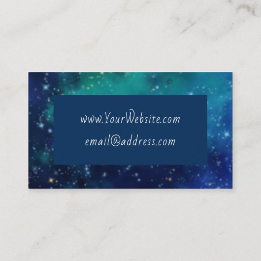 ティール(緑がかった色)銀河系名刺 名刺 (裏面)