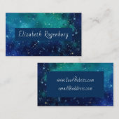 ティール(緑がかった色)銀河系名刺 名刺 (正面/裏面)