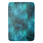 ティール（緑がかった色）銀河系系列デザイン7 バスマット (正面縦)