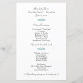 ティール（緑がかった色）銀河系結婚式 プログラム (裏面)