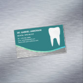 ティール(緑がかった色)鋼歯歯科診療所歯科 マグネット名刺 (インサイチュ)