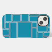 ティール（緑がかった色）長方形  iPhoneケース (裏面横)