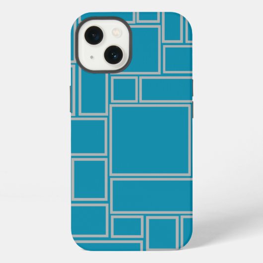 ティール（緑がかった色）長方形  iPhoneケース (裏面)