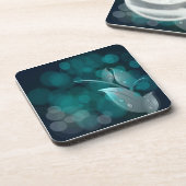 ティール（緑がかった色）離れ《写真》ぼけ味 コースター (左側)