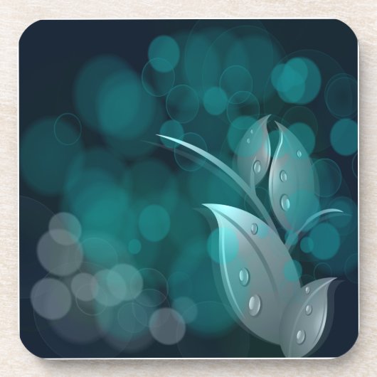 ティール（緑がかった色）離れ《写真》ぼけ味 コースター (正面)