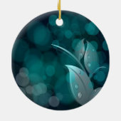 ティール（緑がかった色）離れ《写真》ぼけ味 セラミックオーナメント (裏面)