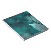 ティール(緑がかった色)離れ《写真》ぼけ味 ノートパッド (アングル)