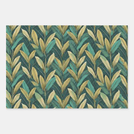 ティール(緑がかった色)離れTiラッピング紙 ラッピングペーパーシート (正面)