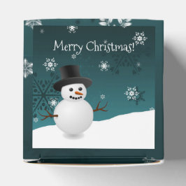 ティール（緑がかった色）雪だるま冬の風景クリスマスの好意ボックス フェイバーボックス
