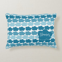 ティール（緑がかった色）雲（女の子または男の子） アクセントクッション