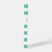 ティール(緑がかった色)青と白の航海の名前をカスタムする iPhoneケース (右側面)