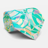 ティール（緑がかった色）、青カラフル抽象芸術 ネクタイ (ロール)