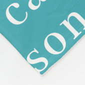 ティール（緑がかった色）青シンプルのパーソナライズされた繰り返し名 フリースブランケット (角)