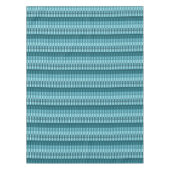 ティール（緑がかった色）青スタイリッシュモダン抽象芸術ストライプパターン テーブルクロス (正面)