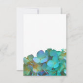 ティール(緑がかった色)青ピンクのアジサイ花フローラ 招待状 (裏面)