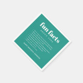 ティール（緑がかった色）青モダンミニマルおもしろい事実誕生日年 スタンダードカクテルナプキン (角)