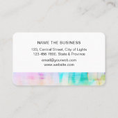 ティール(緑がかった色)青抽象芸術モダン水彩画絵を描線 名刺 (裏面)