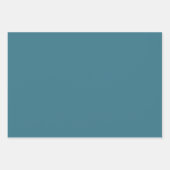 ティール（緑がかった色）青無地の色 ラッピングペーパーシート (正面3)