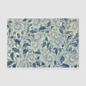 ティール（緑がかった色）青葉葉ヴィンテージ中国のオーナメント 薄葉紙 (正面)