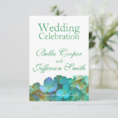 ティール(緑がかった色)青黄桃色あじさい花フローラ セーブザデート (スタンド正面)