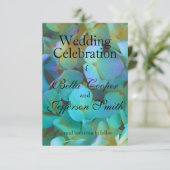 ティール（緑がかった色）青黄桃色あじさい花フローラ セーブザデート (スタンド正面)