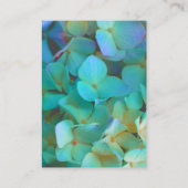 ティール(緑がかった色)青黄色紫陽花 エンクロージャーカード (裏面)