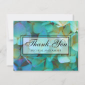 ティール(緑がかった色)青黄色紫陽花 サンキューカード (正面)