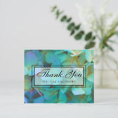 ティール(緑がかった色)青黄色紫陽花 サンキューカード (スタンド正面)