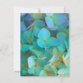 ティール(緑がかった色)青黄色紫陽花 サンキューカード (裏面)