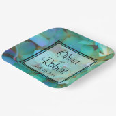 ティール（緑がかった色）青黄色紫陽花 ペーパープレート (傾斜あり)