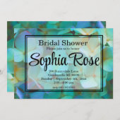 ティール(緑がかった色)青黄色紫陽花 招待状 (正面/裏面)