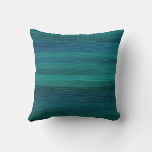 ティール（緑がかった色）、青、緑の明るい及びおもしろいの装飾的な枕 クッション (裏面)