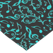 ティール（緑がかった色）音楽はパターンテーブルのランナーに注意します ロングテーブルランナー (コーナー)