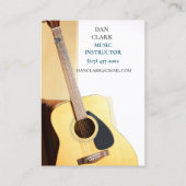 ティール（緑がかった色）音楽先生/ミュージシャン/アコースティックギター 名刺 (正面)