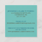 ティール（緑がかった色）音楽先生/ミュージシャン/教育者ギター スクエア名刺 (裏面)