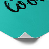 ティール（緑がかった色）音楽引用文手レタリング書道ポスター ポスター (角)