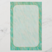 "ティール(緑がかった色)風"の罰金によって並べられる文房具 便箋 (正面)