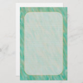 "ティール(緑がかった色)風"の罰金によって並べられる文房具 便箋 (正面/裏面)