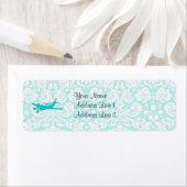 ティール（緑がかった色）飛行機 ラベル (インサイチュ)