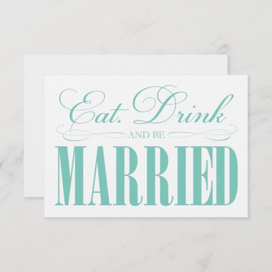 ティール(緑がかった色)食べ、ドリンク&ビー結婚したズ |エンクロージャ エンクロージャーカード (正面/裏面)