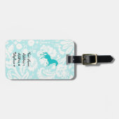 ティール(緑がかった色)馬 ラゲッジタグ (正面横)