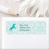 ティール（緑がかった色）馬 ラベル (インサイチュ)