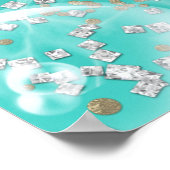 ティール（緑がかった色）魅惑のヒトデ&バブルバナーポスター ポスター (角)