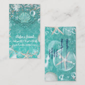 ティール（緑がかった色）魅惑の海ヒトデ&バブルビーチ参照 紹介カード (正面/裏面)