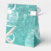 ティール（緑がかった色）魅惑シースターフィッシュ&バブルズ海ビーチ フェイバーボックス (裏面サイド)