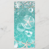 ティール（緑がかった色）魅惑シースターフィッシュ&バブルビーチメニュー メニュー (裏面)